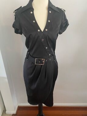 Cache military style tulip hen belted size 8 dress